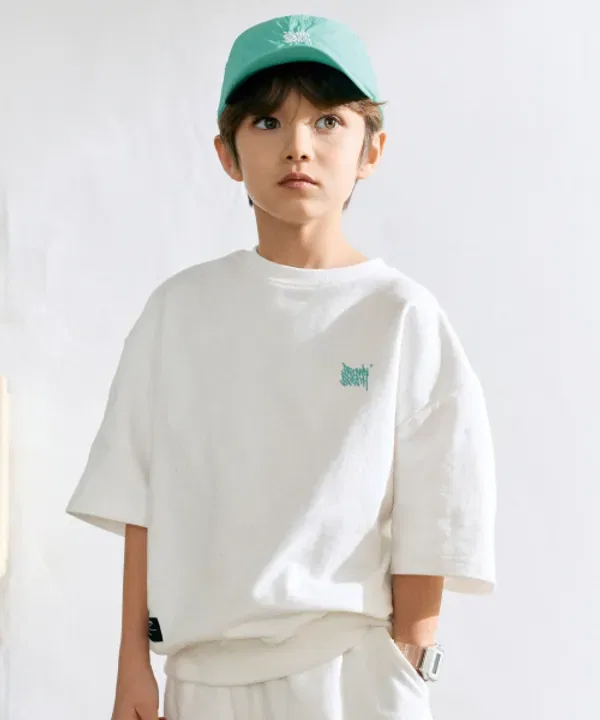 Футболка с коротким рукавом Kids tag cotton mtm tee, Brownbreath Kids, кремовый