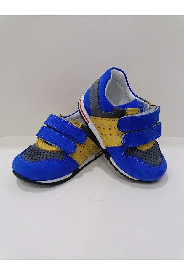 Детские туфли на липучке Özgür Kids, Sax Blue Yellow — фото 3