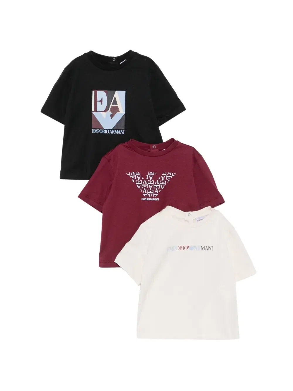 Футболки с логотипом набор из трех штук Emporio Armani Kids, черный