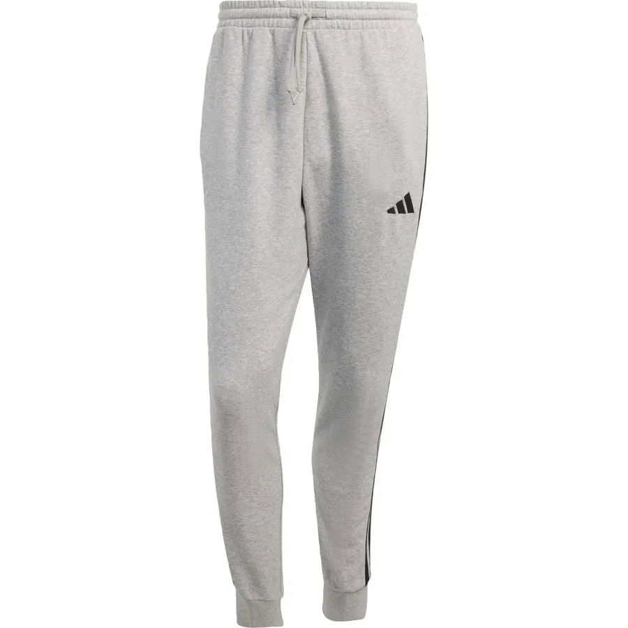 Спортивные штаны из футера с тремя полосами Essential 3-Stripes adidas, Серо-черный — фото 3