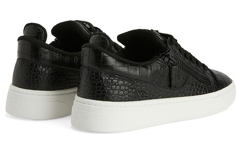 Женские кроссовки с тиснением под крокодила Giuseppe Zanotti, черные — фото 4