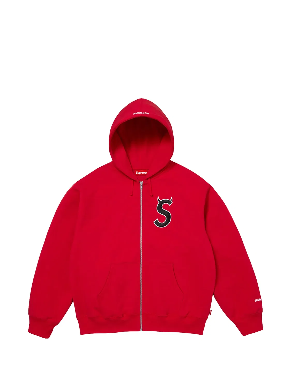 Худи Devil S на молнии Supreme, красный