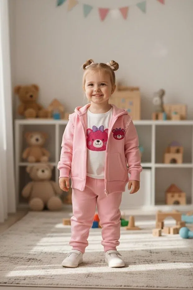 Детский комплект спортивного костюма с принтом Minitiks Baby, Pink