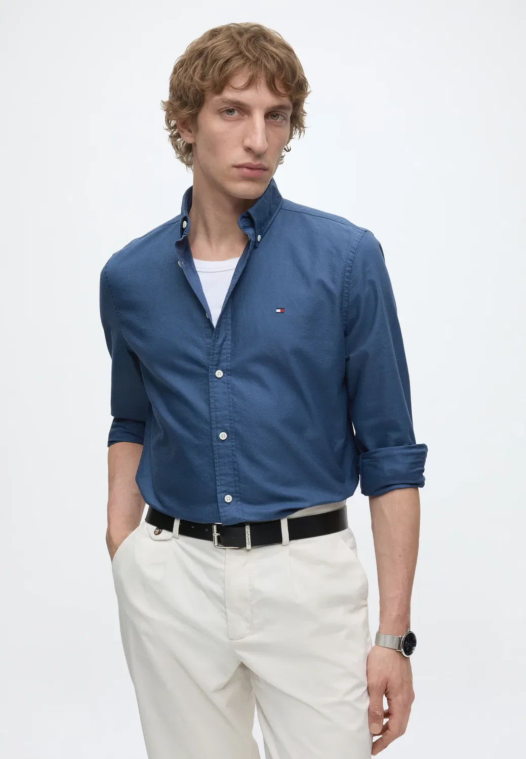Рубашка Solid heritage oxford rf - рубашка Tommy Hilfiger, Aegean Sea — фото 4