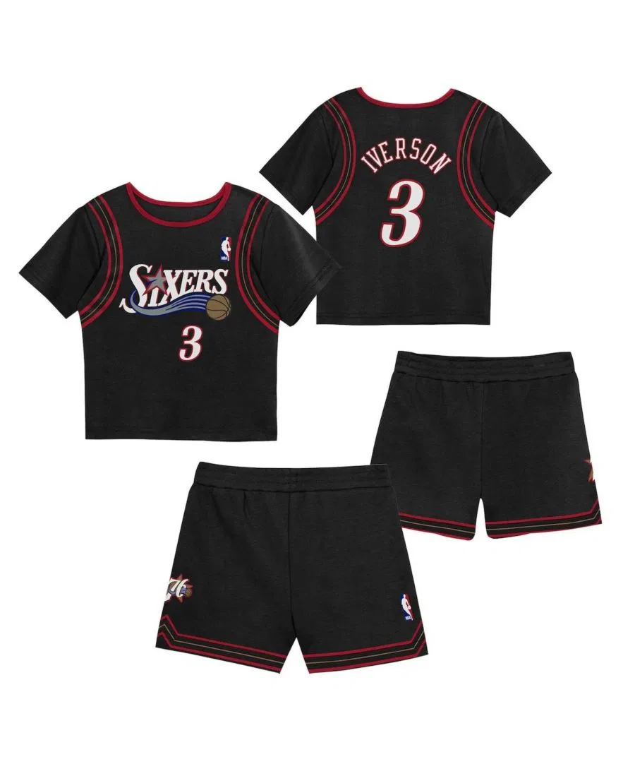 Комплект из футболки и шорт Allen Iverson Play by Place Mitchell & Ness, Black