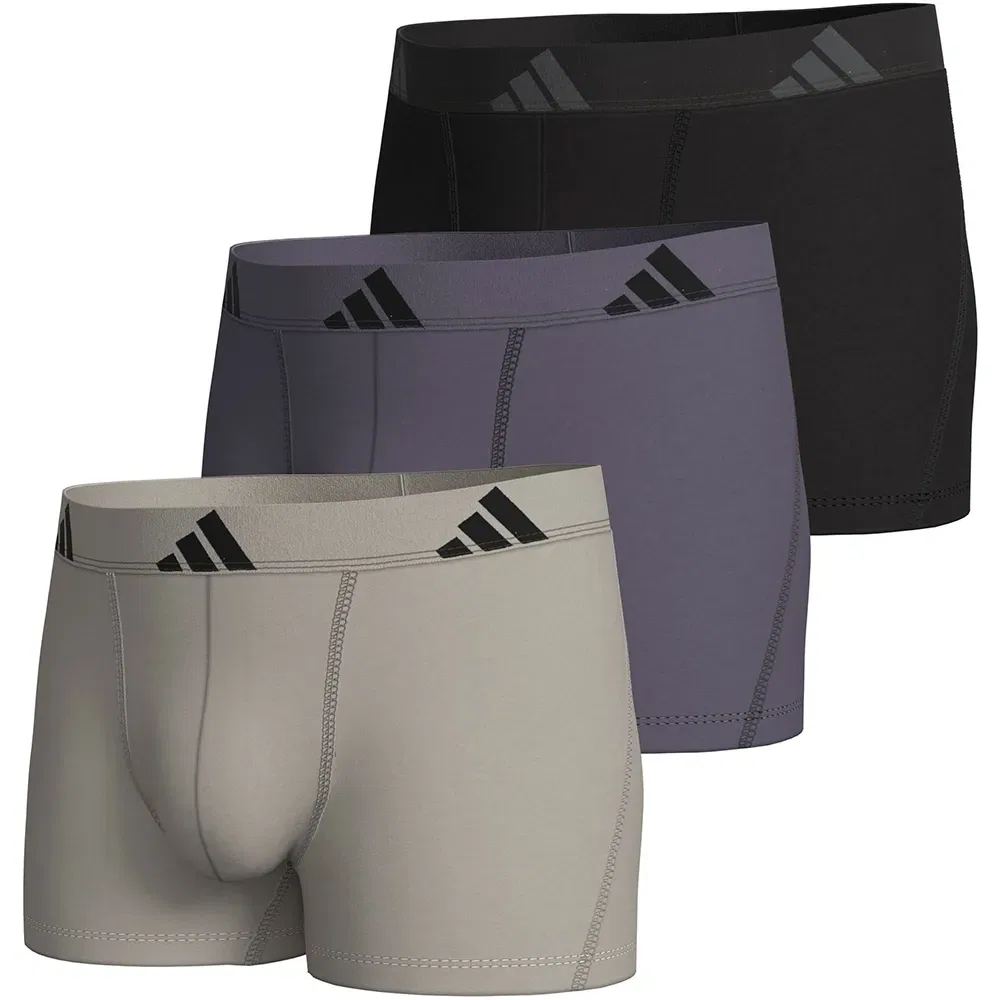 Боксеры Active Flex Cotton, 3 шт, Adidas, серый — фото 3
