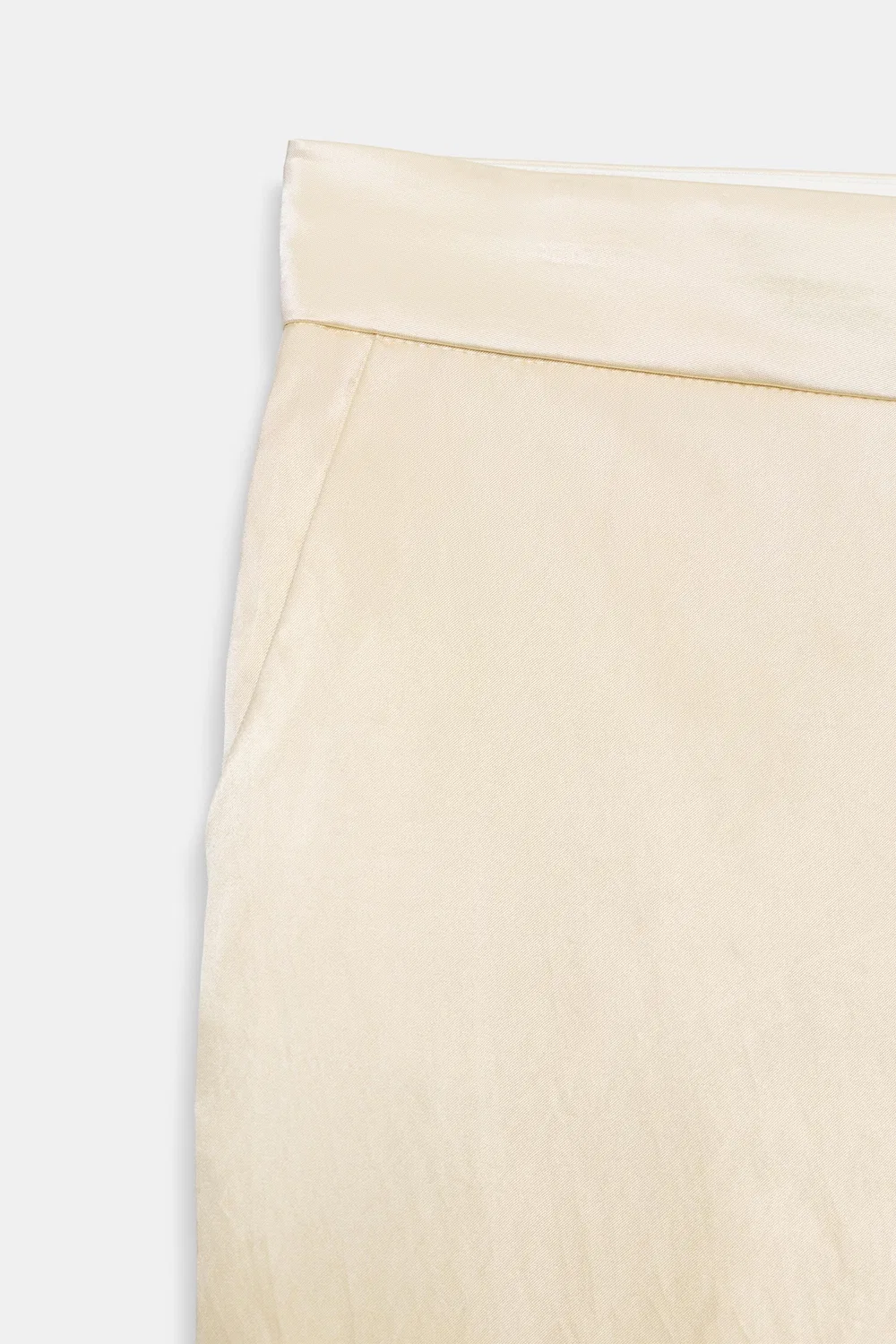 Брюки из атласа с контрастным покрытием ZARA, Beige — фото 4