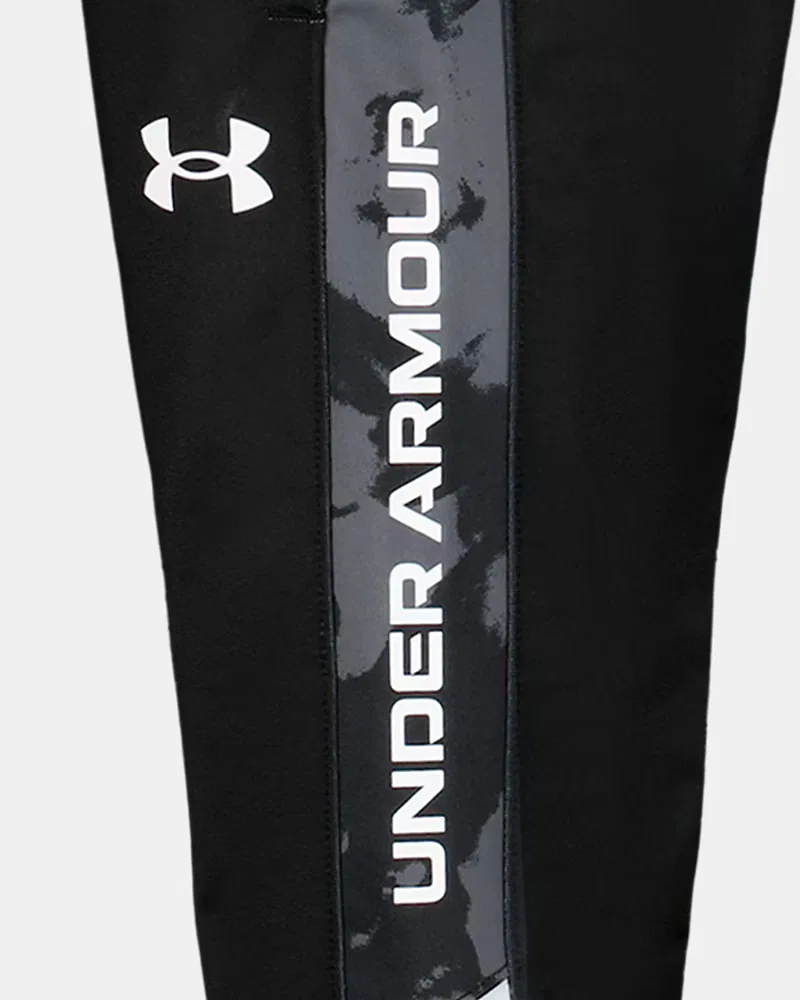 Детские штаны утепленные с начесанной подкладкой UA Brawler Print Fill UnderArmour, Black/White — фото 2