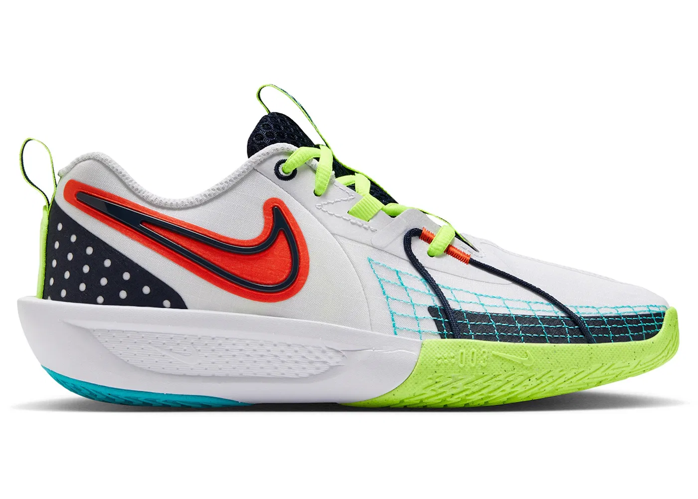 Детские кроссовки для баскетбола Nike GT Cut 3 SE, White/Picante Red/Volt/Obsidian