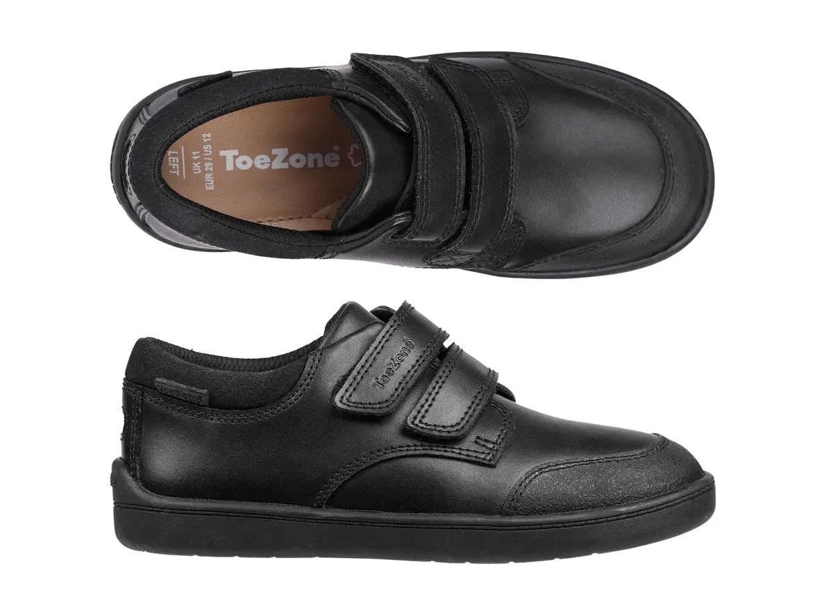 Детские школьные туфли с ортопедической стелькой Toezone, Black — фото 3