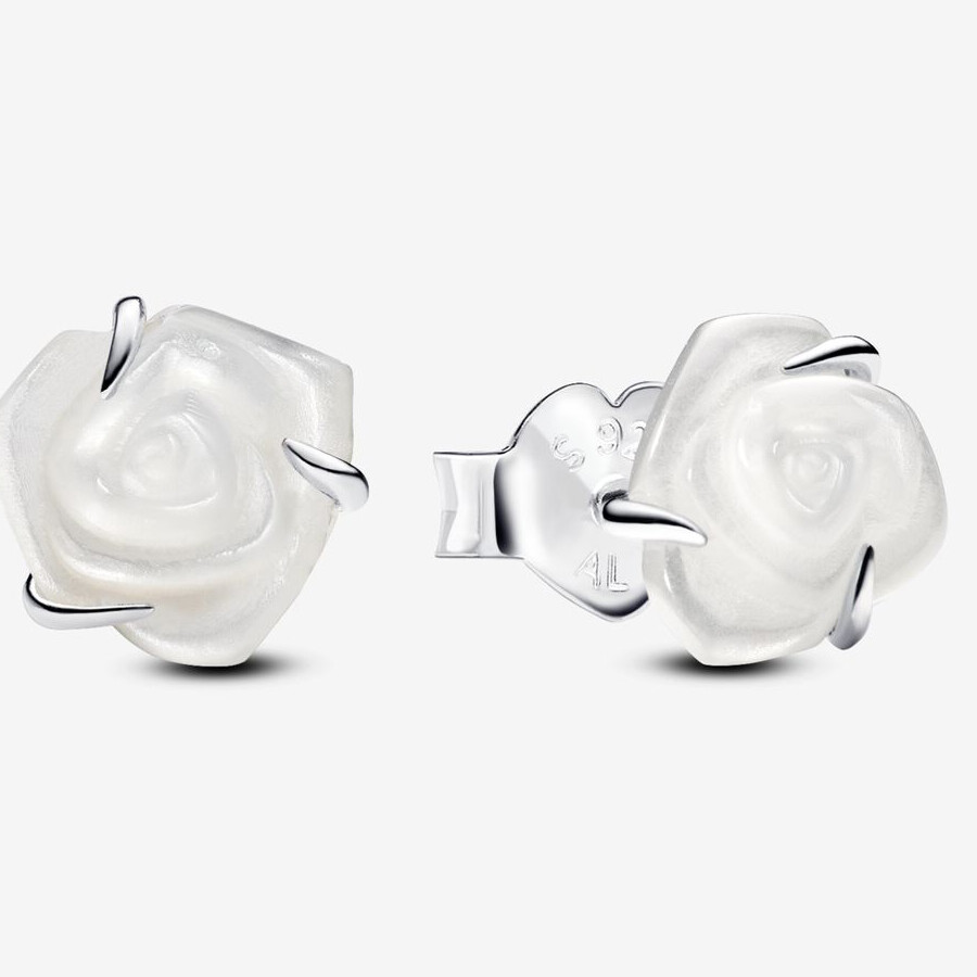 

Серьги Pandora White Rose in Bloom, белый