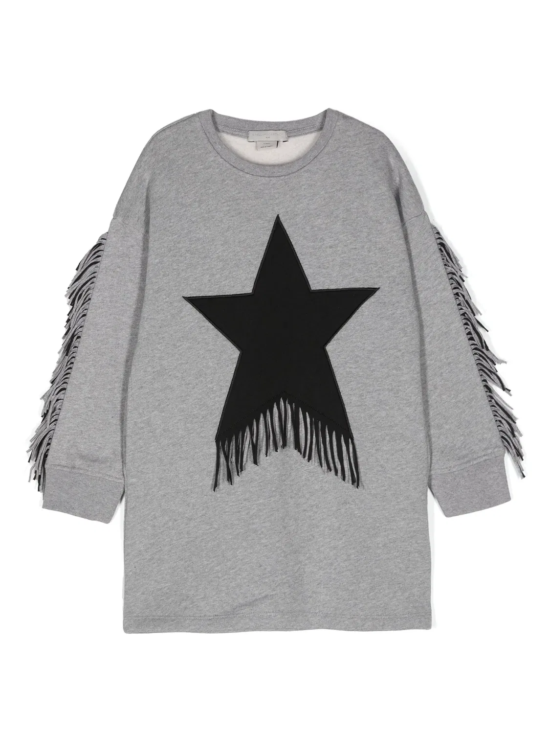 Свитшот с бахромой и звездой Stella McCartney, серый