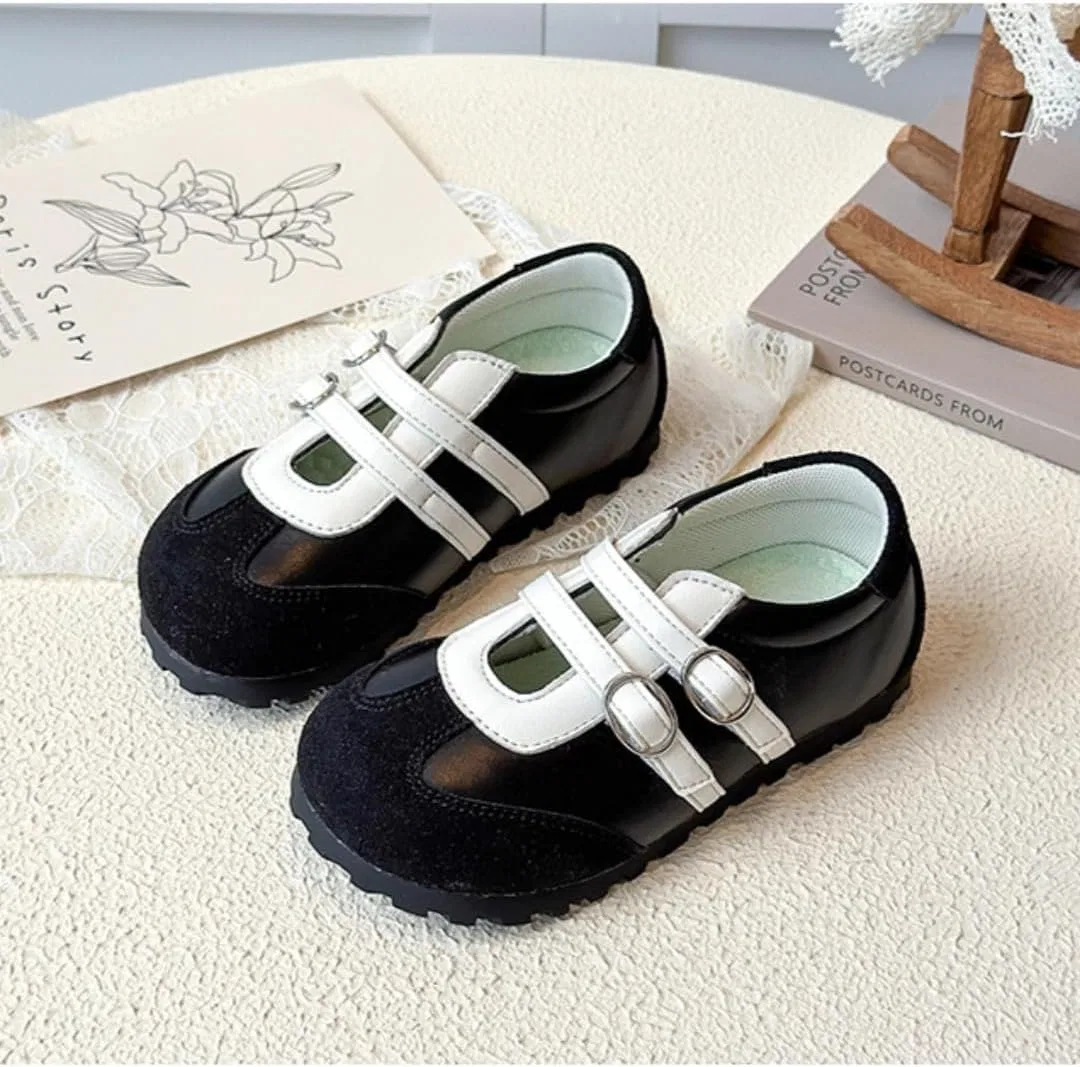 Детские кроссовки для девочек из экокожи XinYiQu, Black — фото 4
