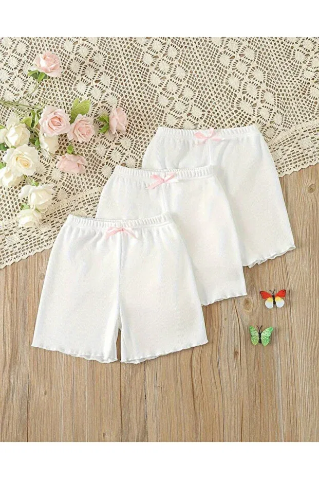 Детские шорты для девочек хлопковые Basics Eymwes, White