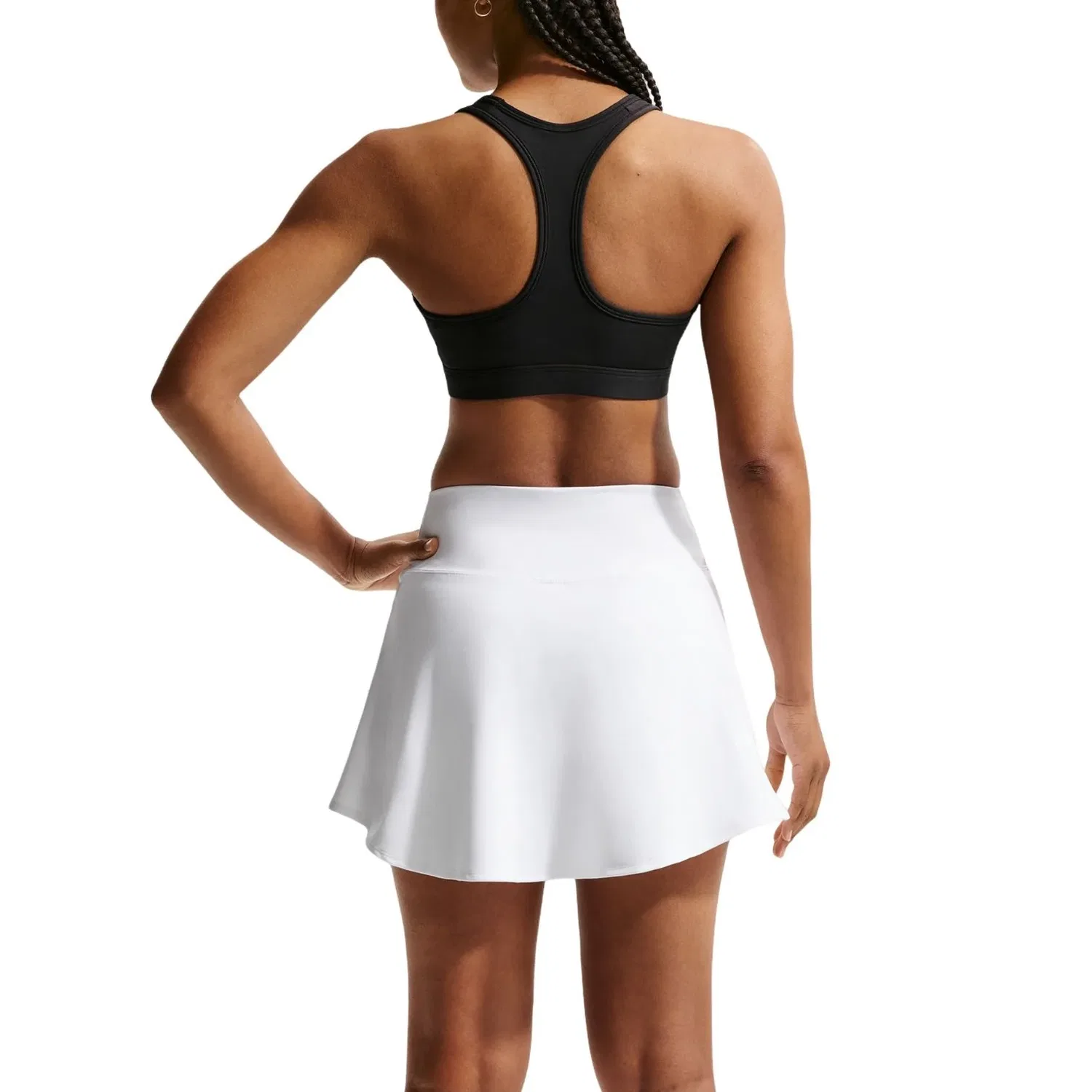Бюстгальтер Swoosh Medium-Support Padded Sports Bra 'Black White' Nike, Black/White — фото 2