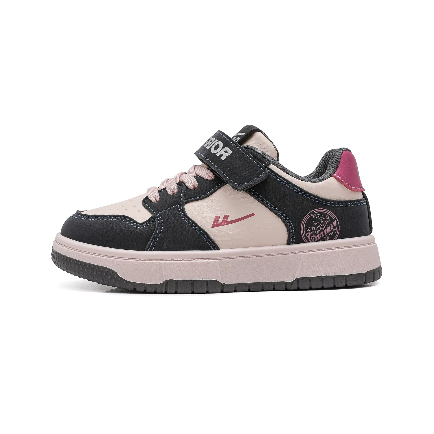Детские кожаные кроссовки для скейтбординга Pink/Dark Blue WARRIOR