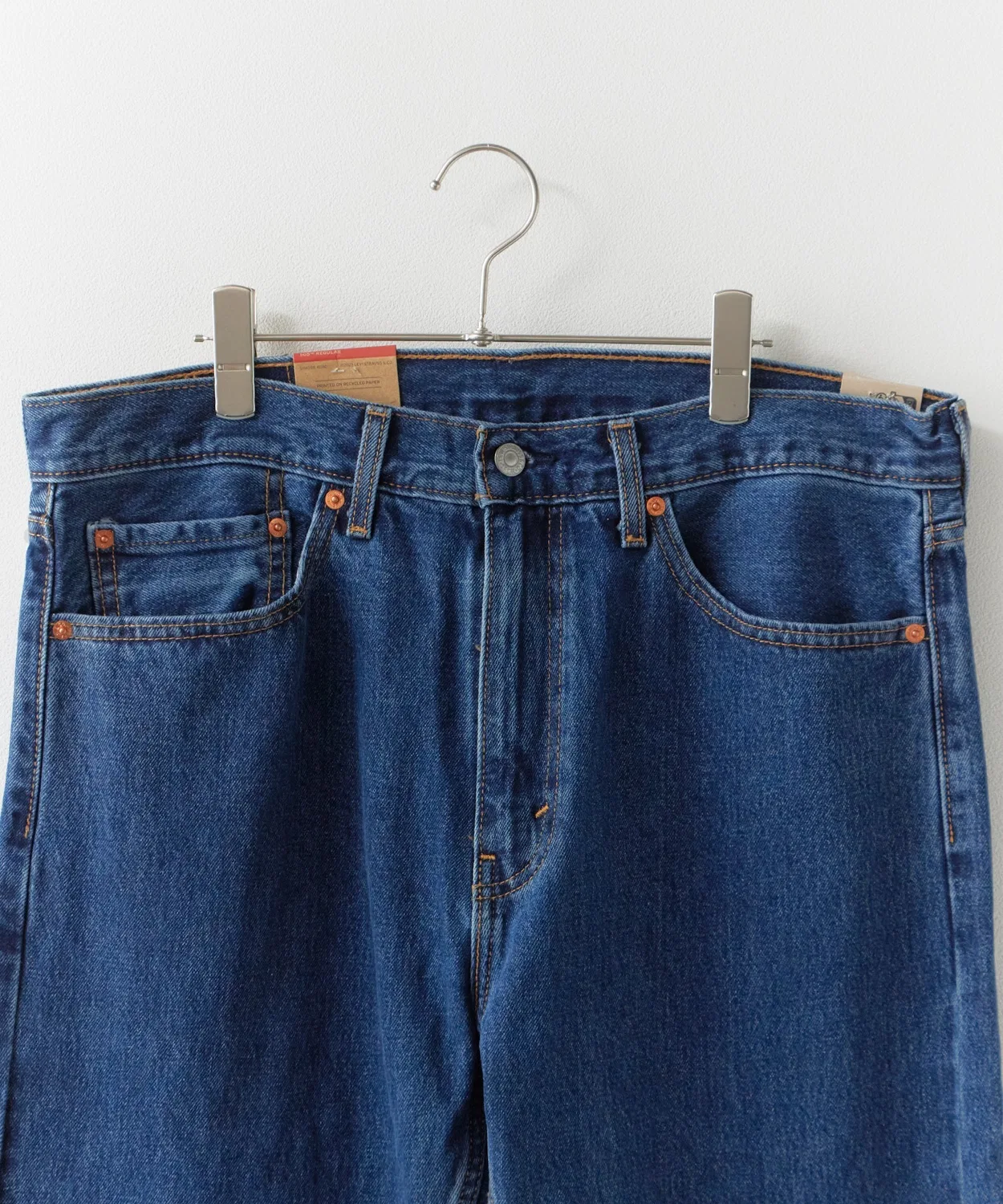 Мужские джинсы классические Levi's 505 Regular Denim Pants, Dark Indigo Blue — фото 4