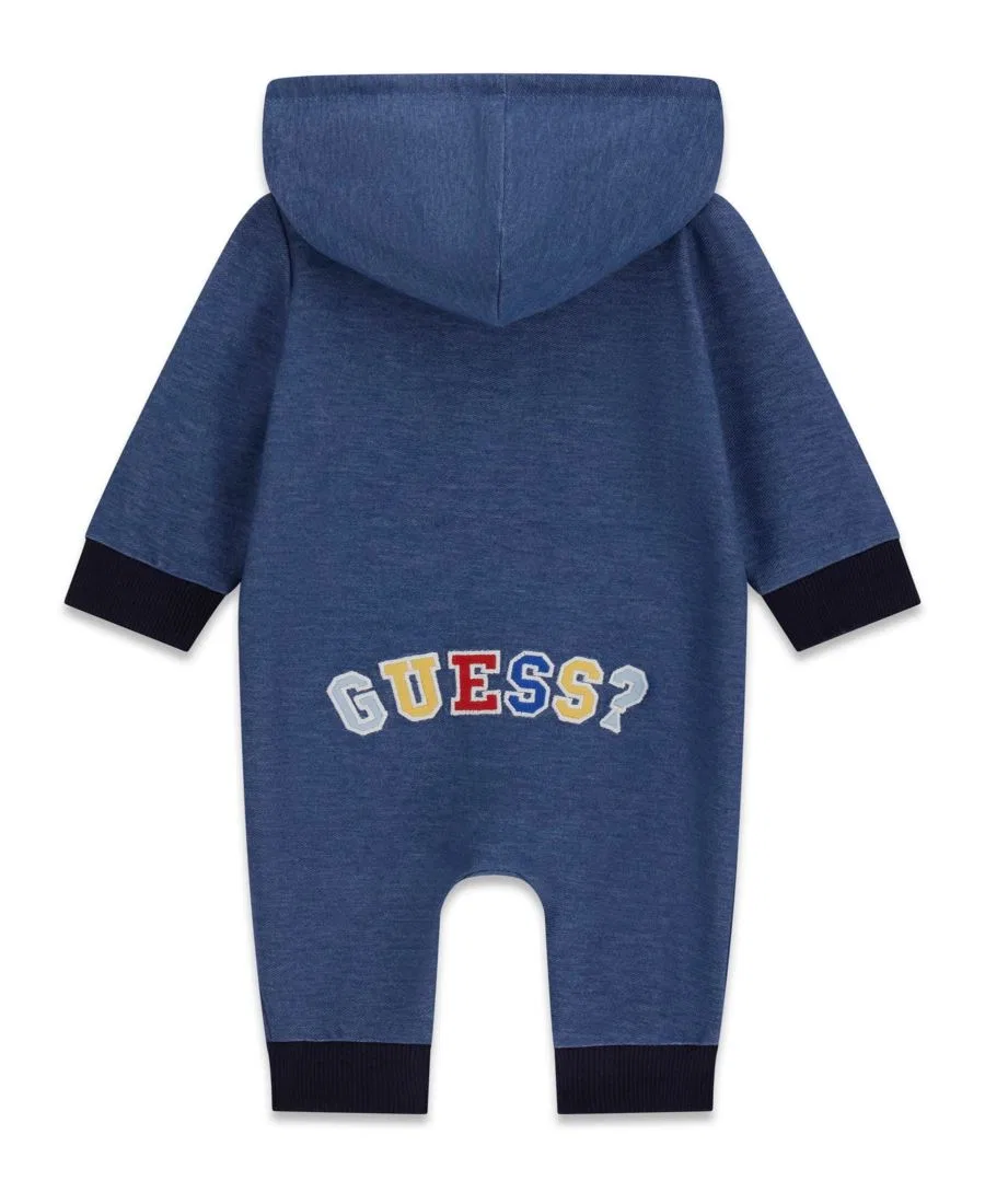 Детский комбинезон-слип с капюшоном Knit Denim Hooded Coverall GUESS, Blue — фото 2