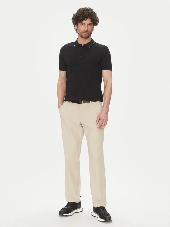 Поло slim fit Paule Boss, черный — фото 2