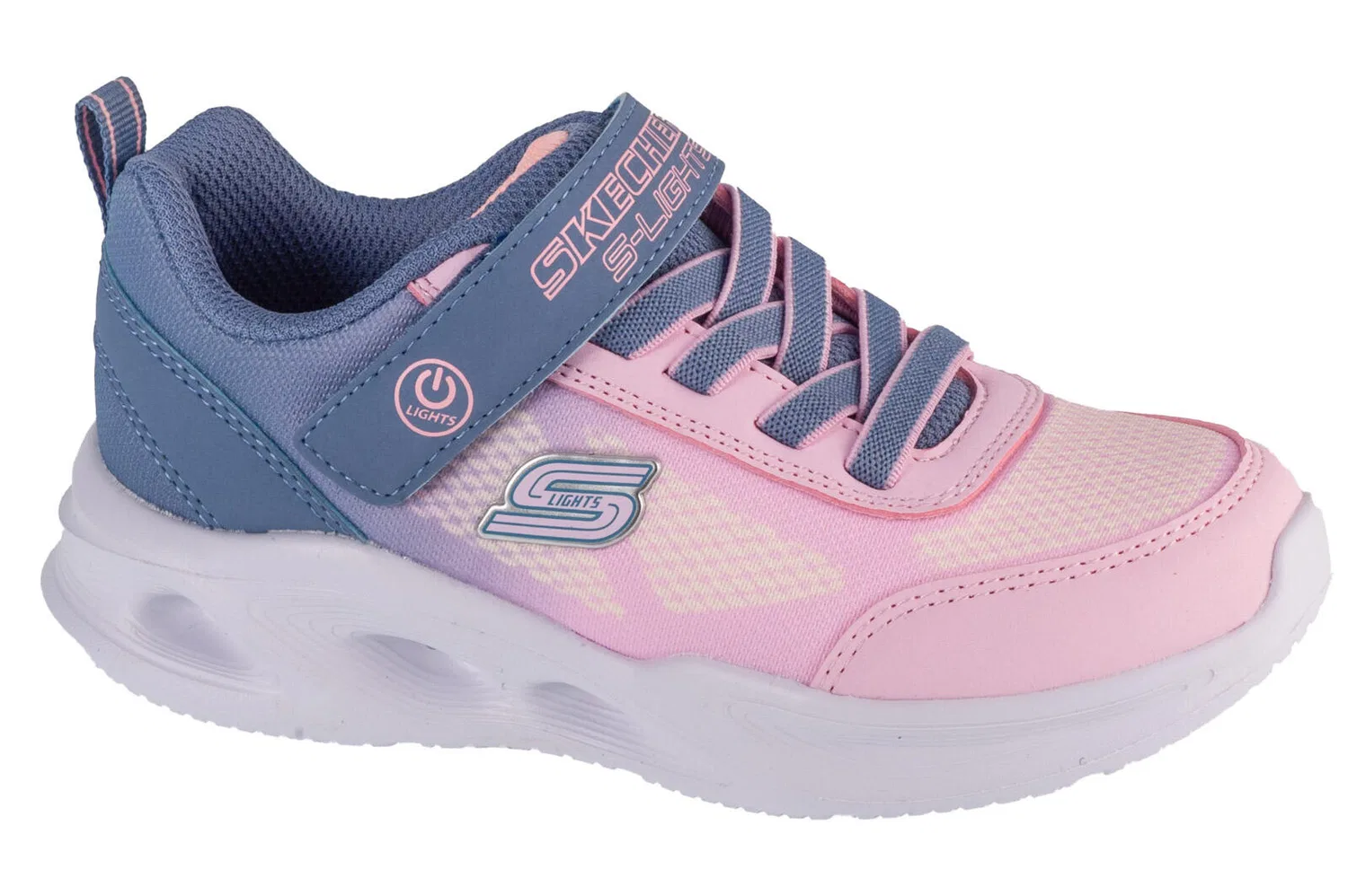Детские кроссовки для девочек с технологией Lights Sola Glow - Ombre Deluxe Skechers, Rosa