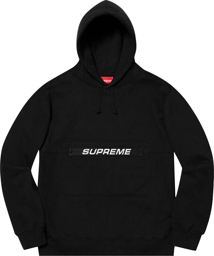 

Толстовка Supreme Zip Pouch Hooded Sweatshirt 'Black', черный