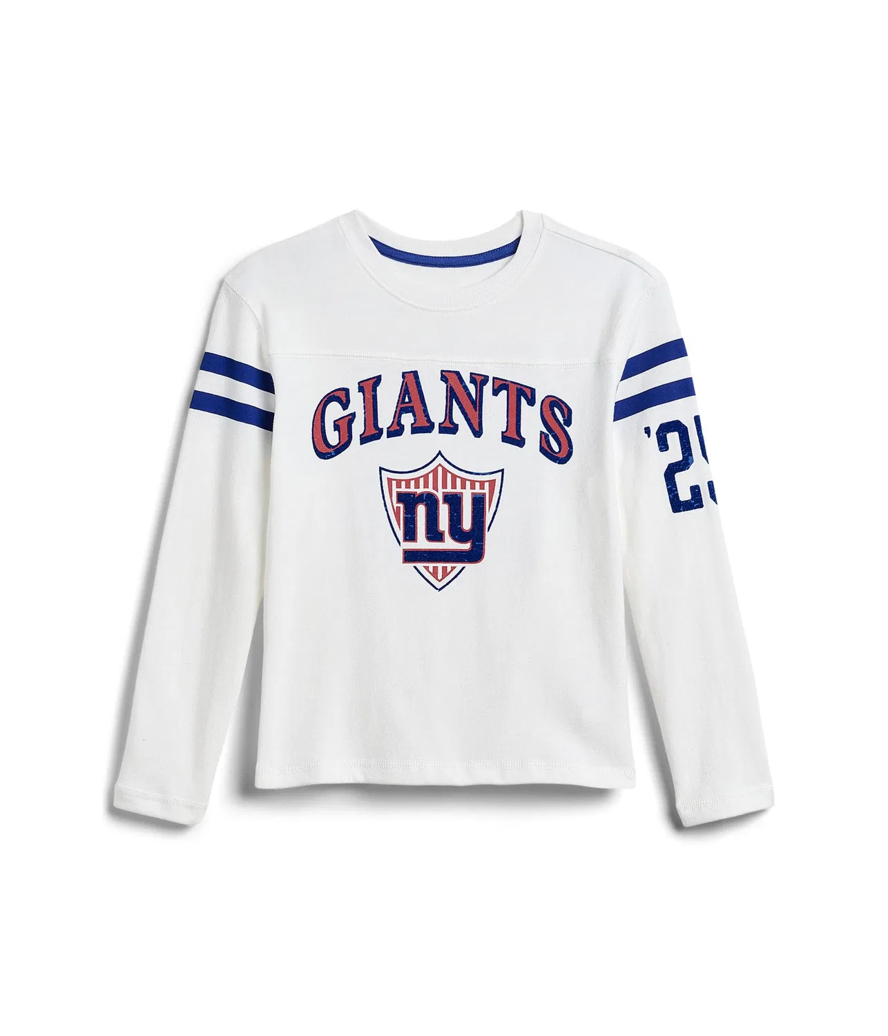 Футболка с длинными рукавами в полоску с символикой команды NFL New York Giants (для маленьких и больших детей) Junk Food Clothing Kids, Vintage White