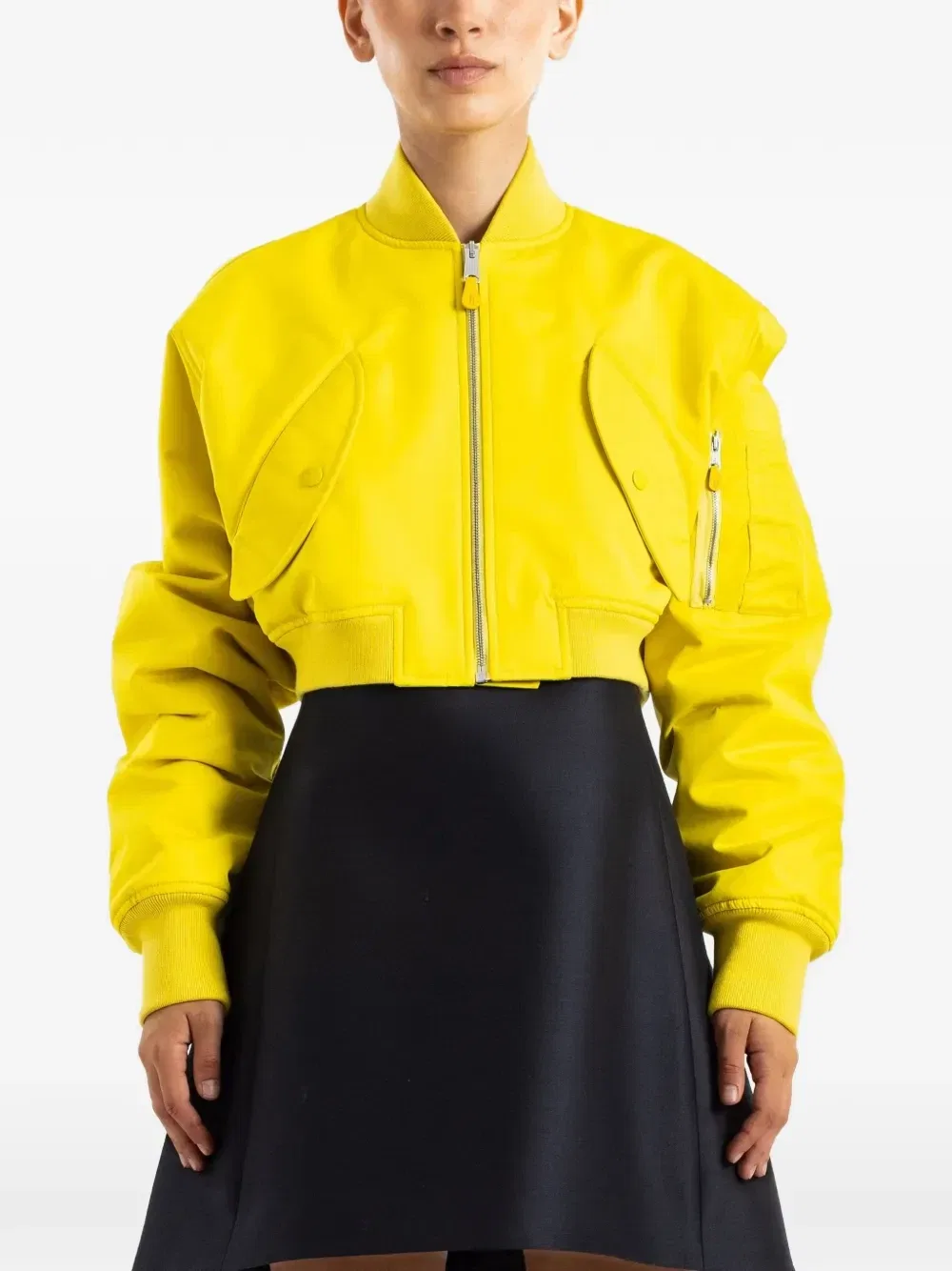 Укороченная куртка-бомбер желтого цвета Balenciaga