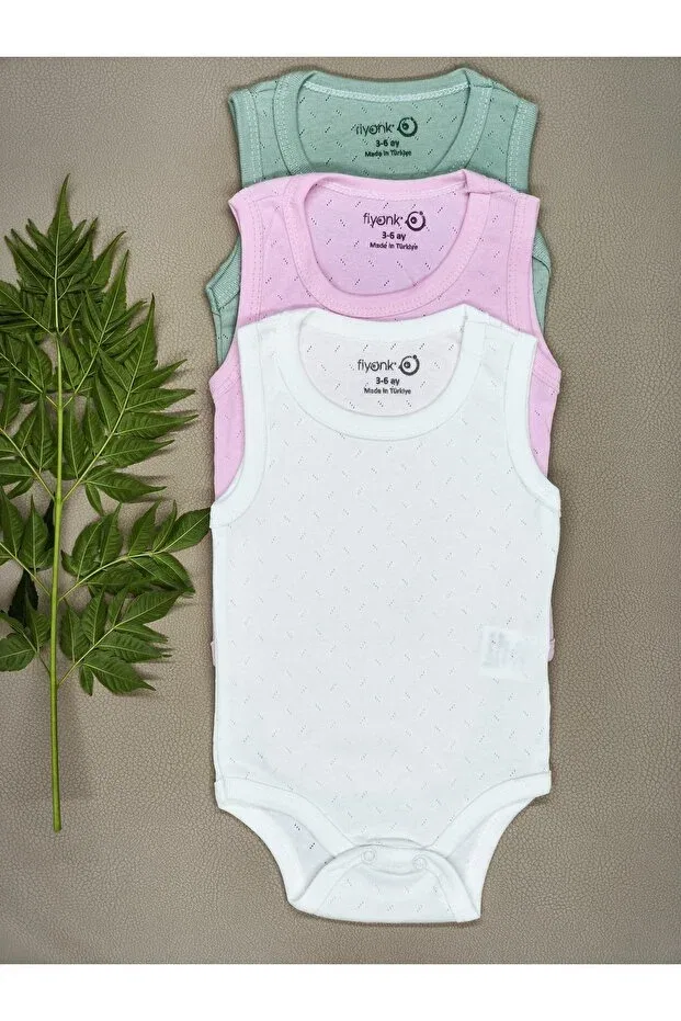 Детское боди-распашонка без рукавов хлопковое Vieso, Pinkgreen