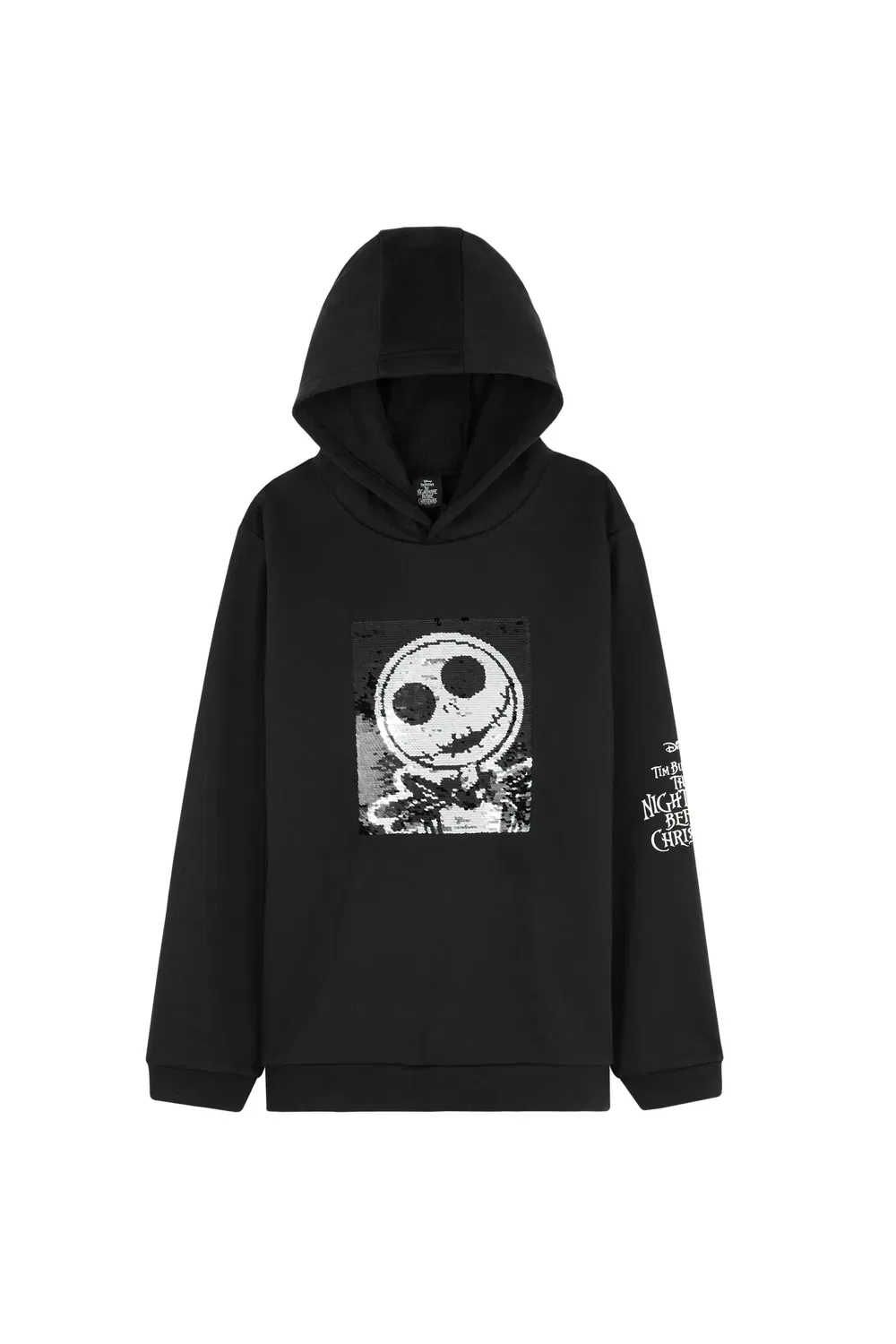 Худи с реверсивными пайетками Disney Nightmare Before Christmas, черный