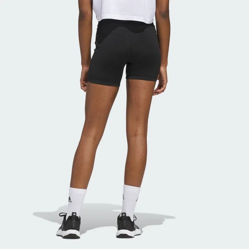 Женские леггинсы-шорты с завышенной посадкой adidas 3 Stripes Studio All Me Booty Short, Aurora Onix — фото 2