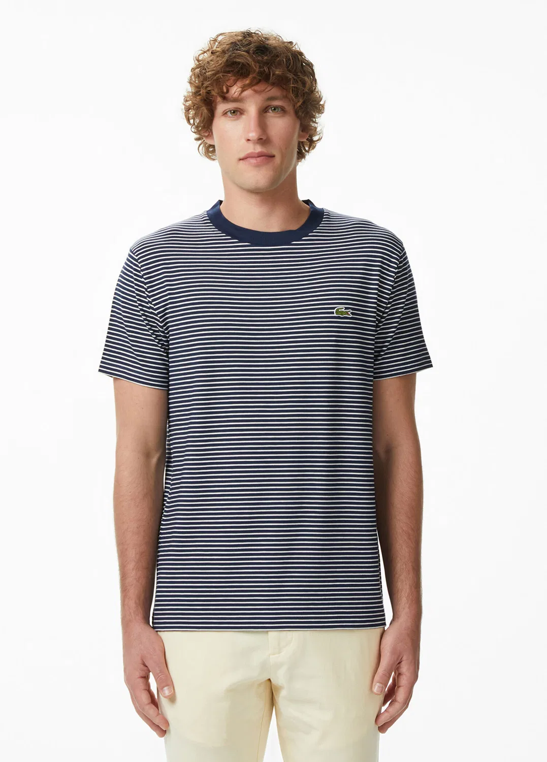 Футболка Lacoste полосатая Regular Fit, темно-синий
