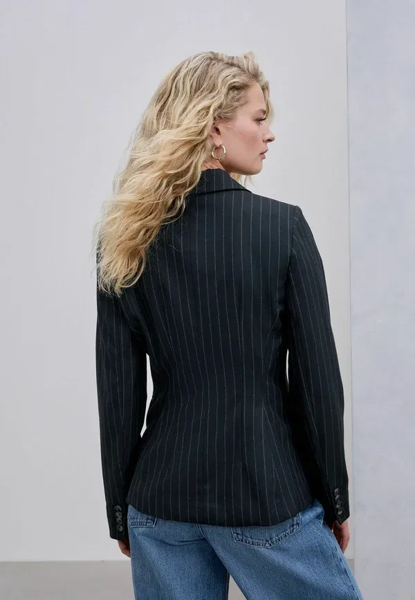 Жакет с полосками Regular fit pinstripe sculpted single breasted blazer Next, темно-синий — фото 3