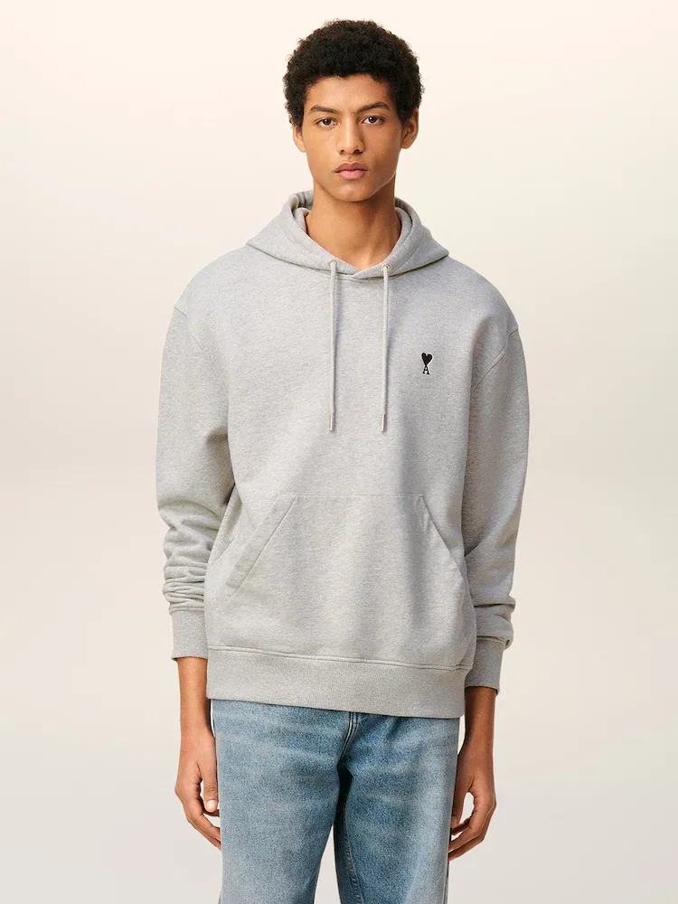 Худи с принтом Adc Hoodie AMI PARIS, Heather Ash Grey