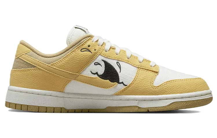 Кроссовки Nike Dunk Low Retro, белый/желтый — фото 2