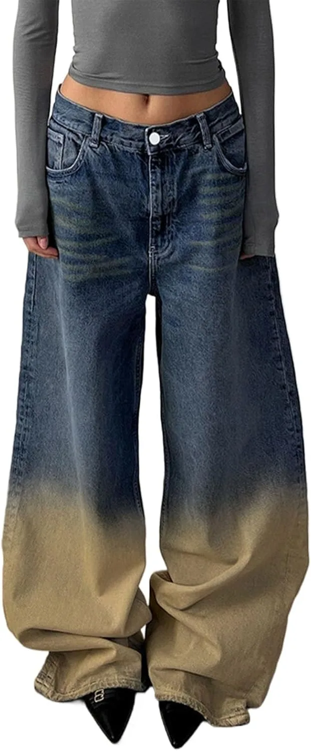 

Винтажные широкие джинсы для женщин High Waisted Baggy Straight Leg Zeavitt