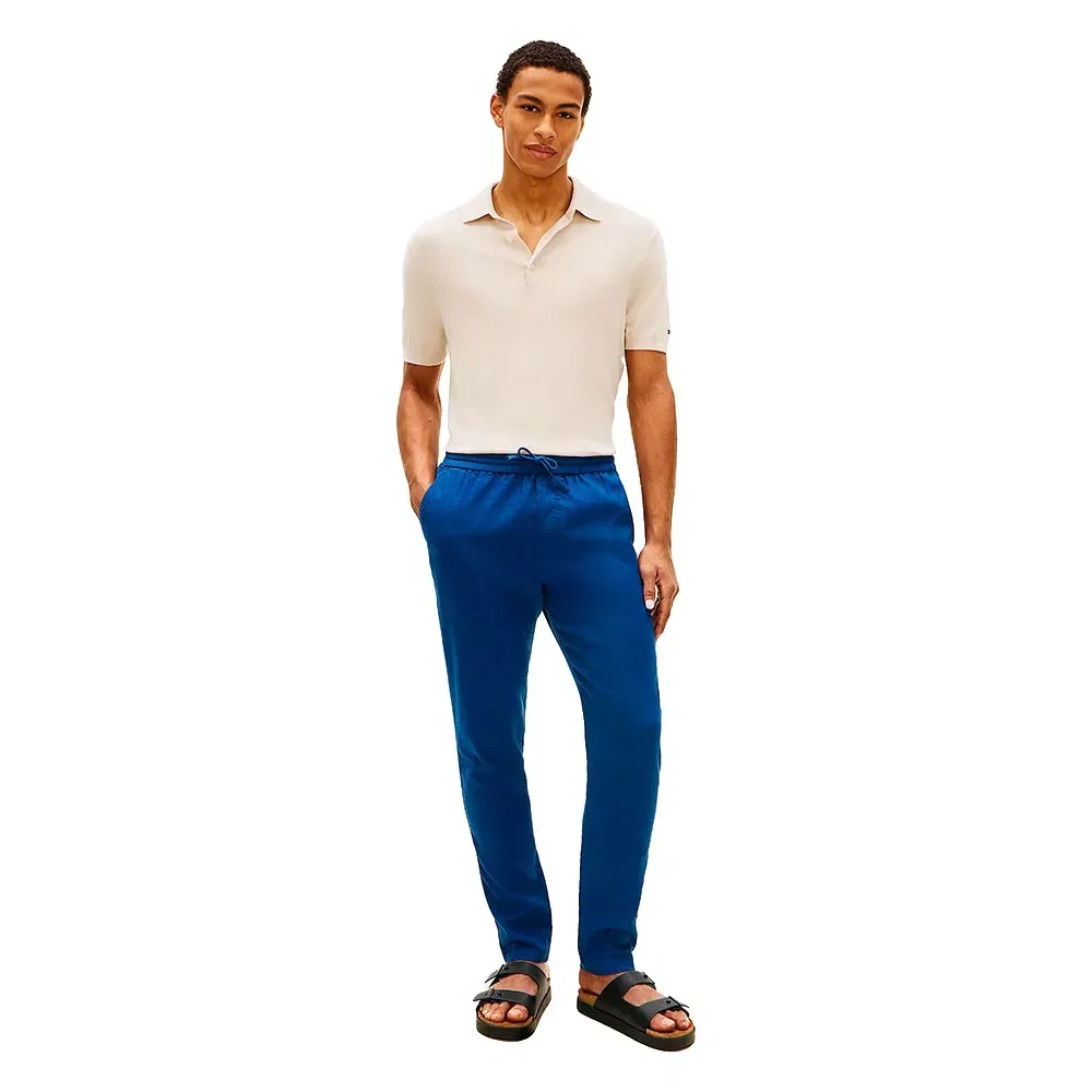 Мужские брюки-чинос с зауженным кроем Harlem Sorona Linen Tommy hilfiger, Blue — фото 4