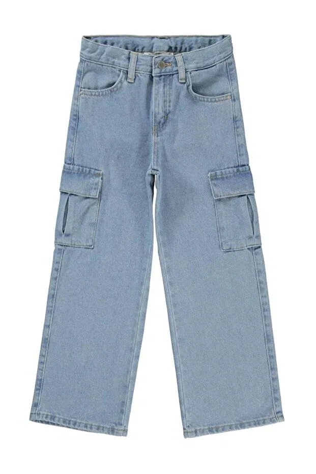 Детские брюки для девочек с широкой штаниной Cargo pocket pack of 10-13 year old pants Civil Girls, Light Blue