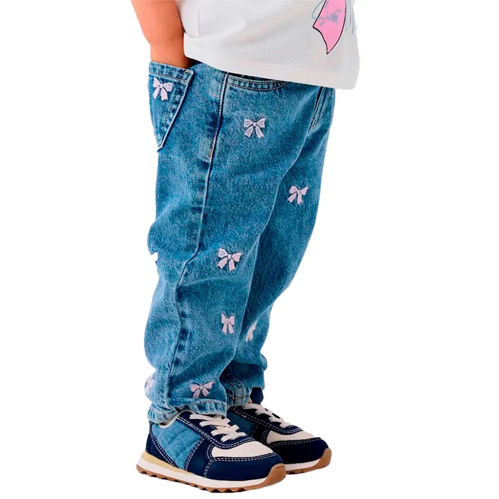 Детские джинсы для девочек с вышивкой Bella Mom 3285 Name it, Blue