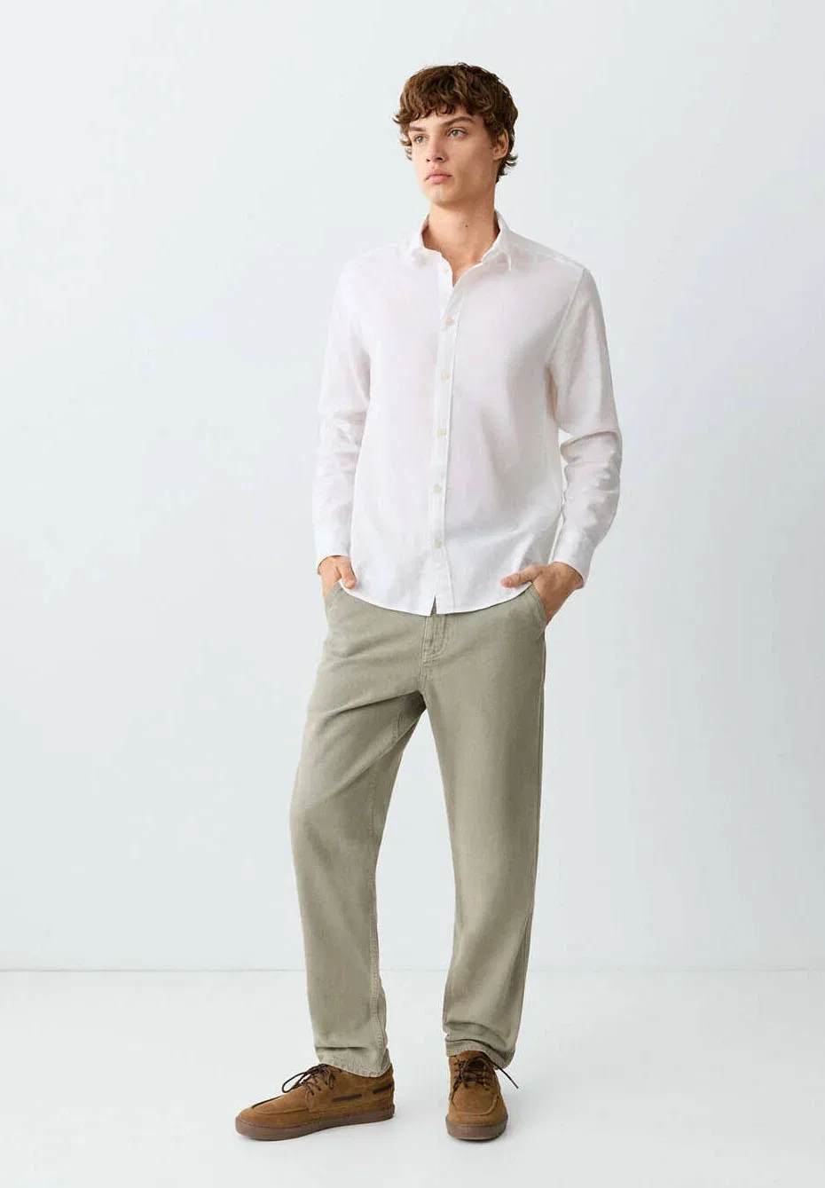 Подростковые джинсы свободного кроя Mango Kids, Kaki