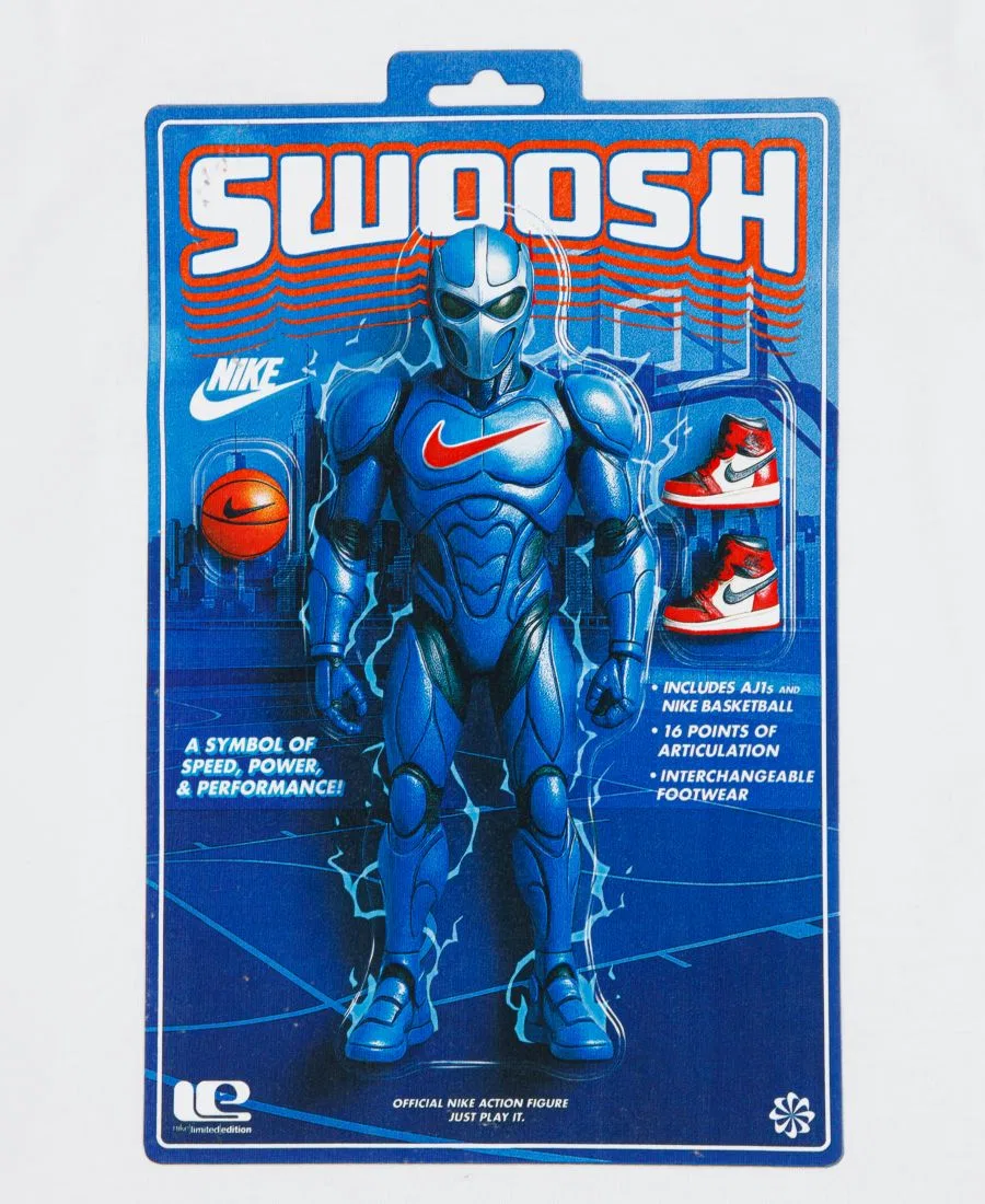 Футболка с принтом Swoosh Action Figure Nike, White — фото 3