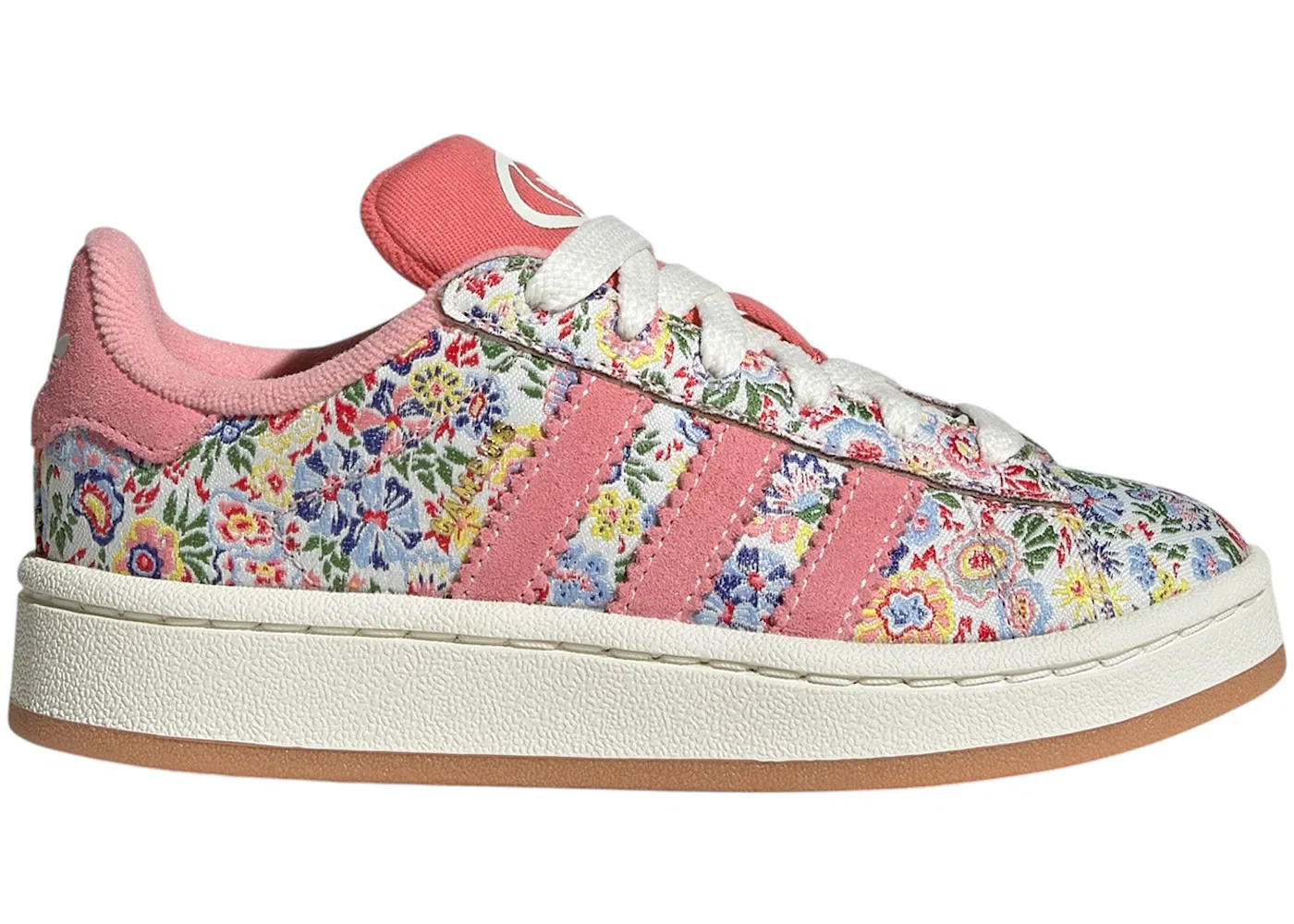 Детские кроссовки с цветочной вышивкой Adidas Campus 00s, Off White/Gum