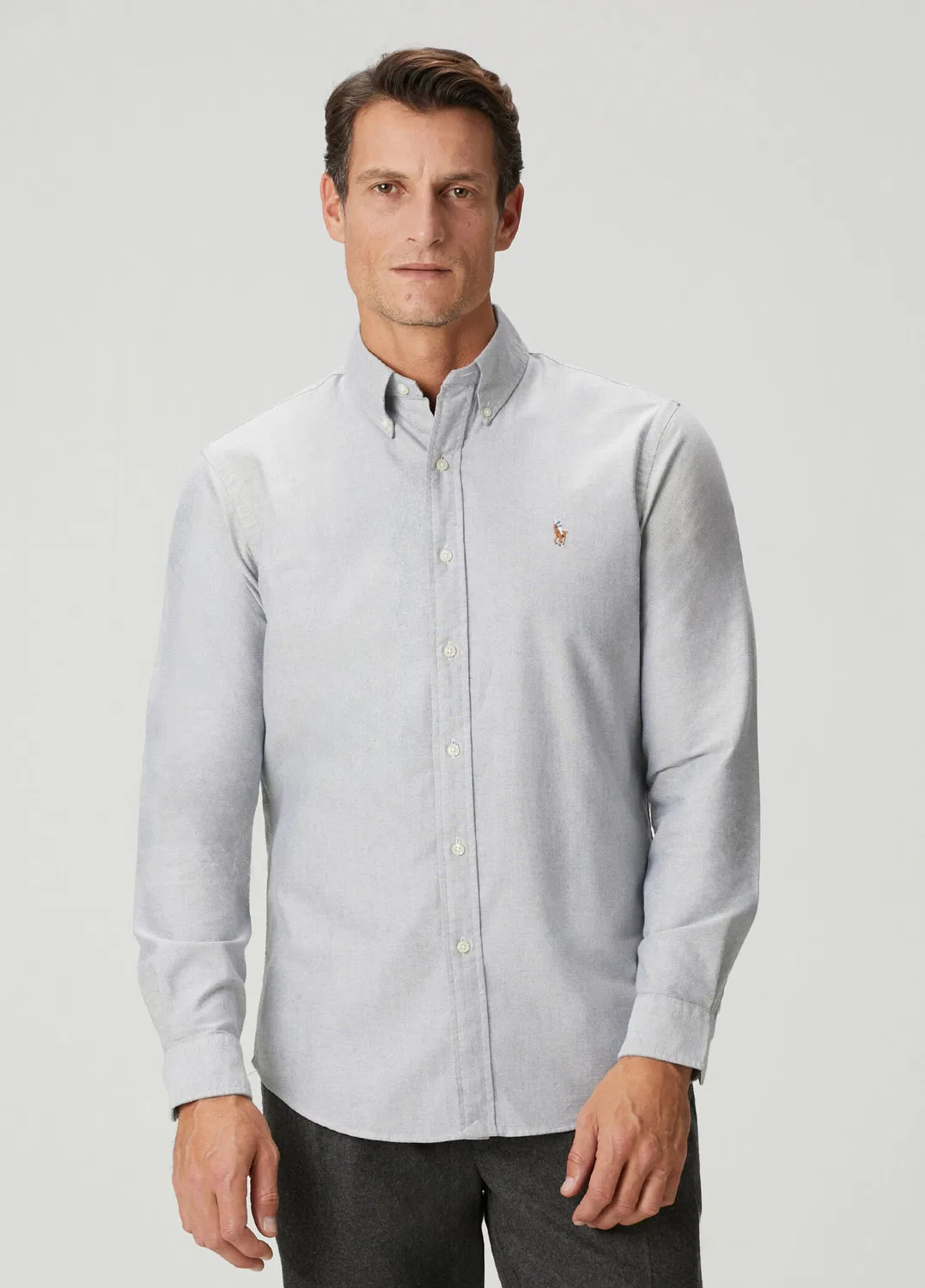 Рубашка Classic Oxford Polo Ralph Lauren, dark grey