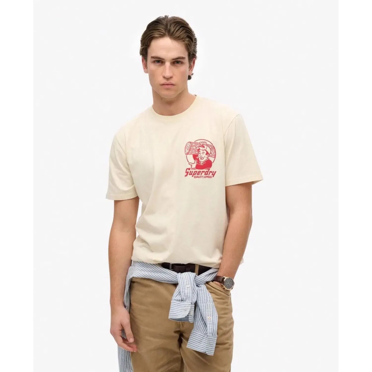 Мужская хлопковая футболка Loose Trade Tools Superdry, Weiß — фото 3