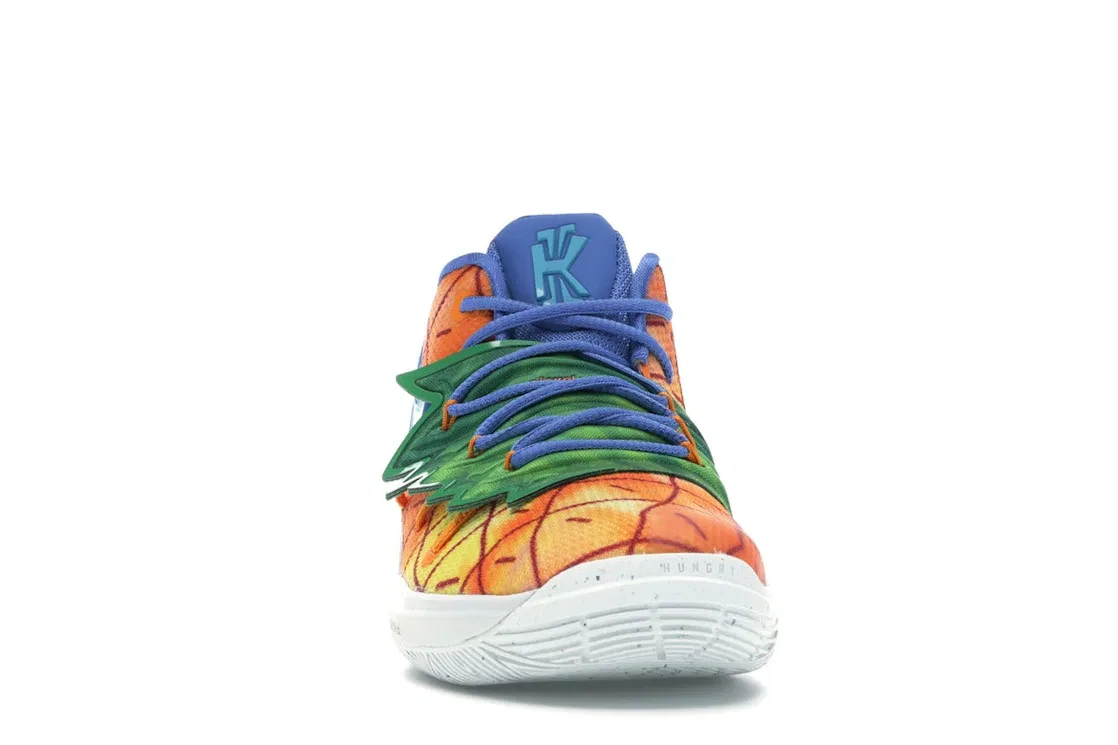 Детские кроссовки с принтом Nike Kyrie 5 SpongeBob Pineapple House Nike, Orange Peel/Teal Tint — фото 2