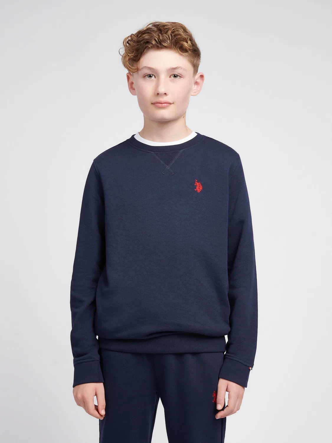 Свитшот с вышивкой Double Horsemen U.S. Polo Assn., синий