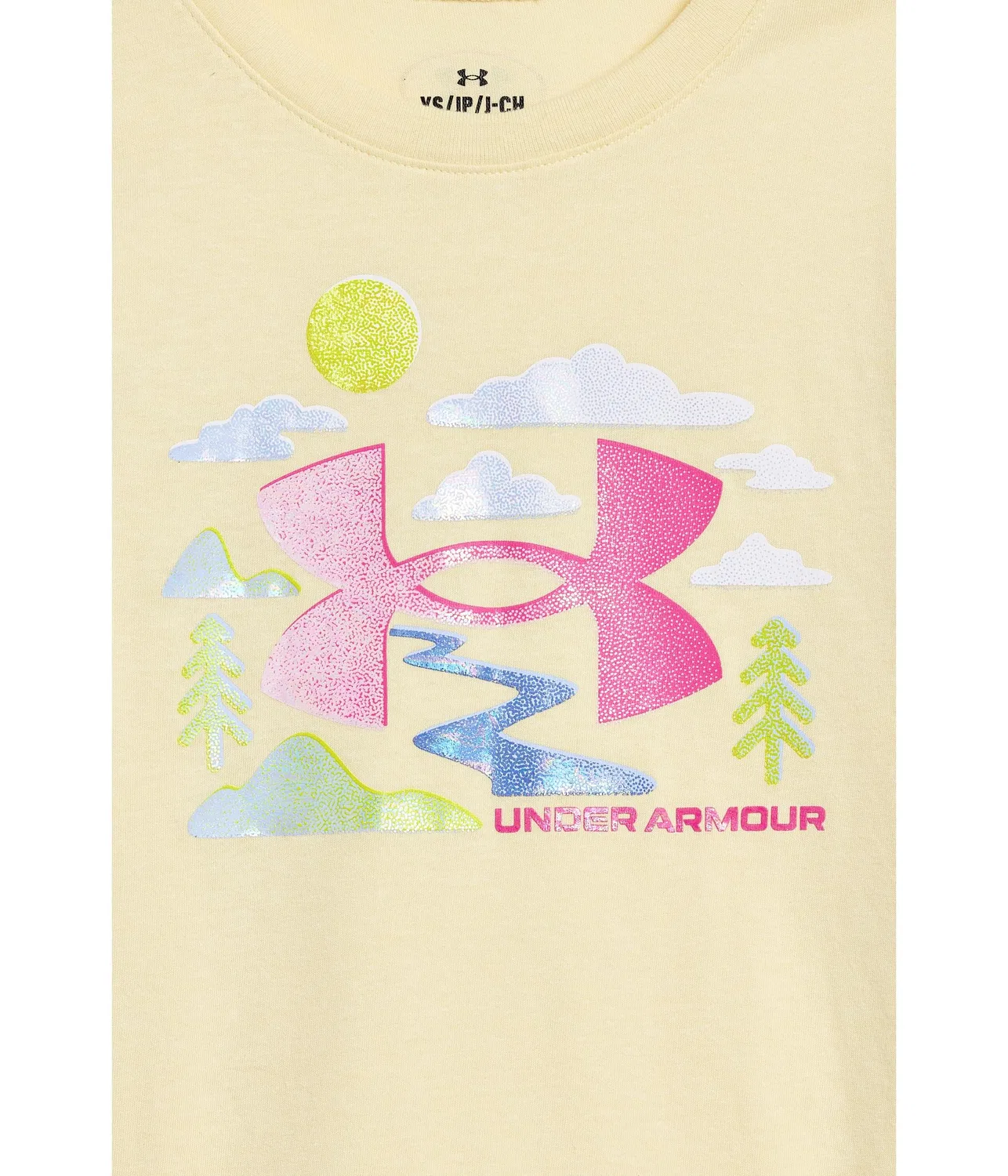 Футболка Stream Core Tee (для детей постарше) Under Armour Kids, Pale Lemon — фото 3