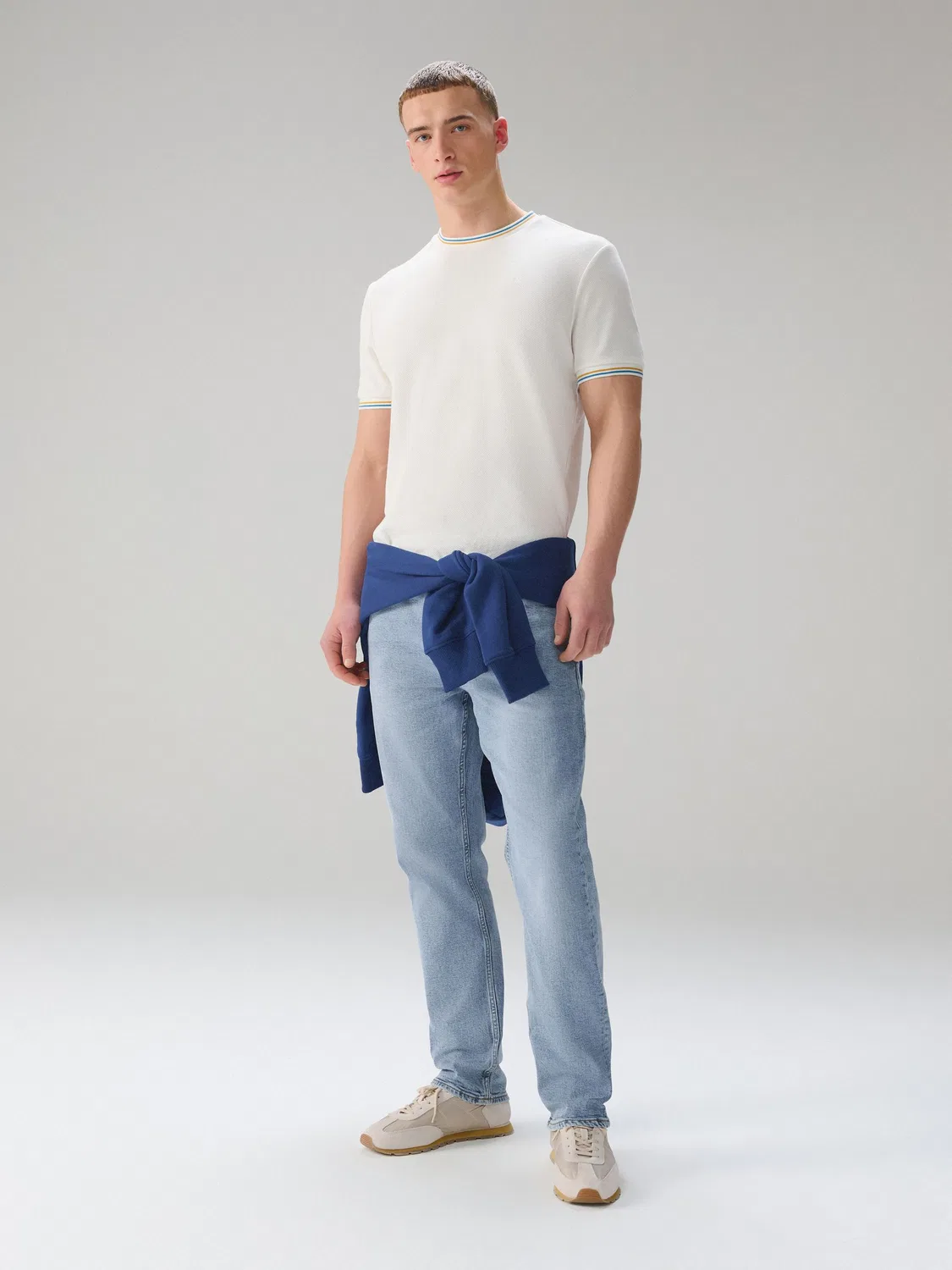 Джинсы классические Slim Fit Next, Bleach Blue Denim — фото 2