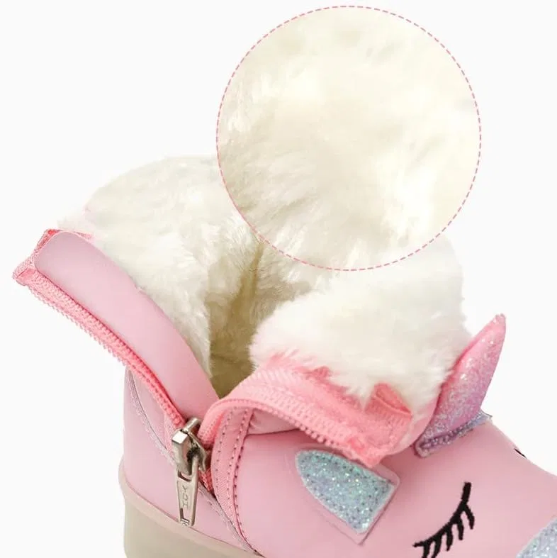 Детские зимние сапоги для девочек с мехом и светодиодами Unicorn Pink Ozkiz, Pink — фото 4