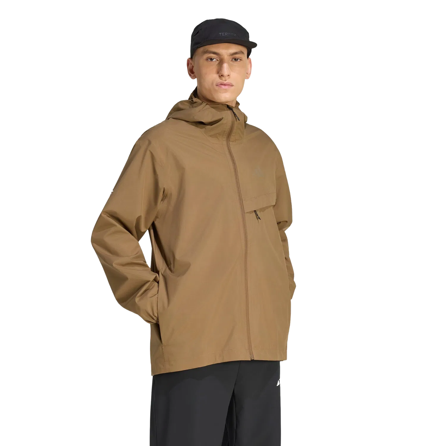 Мужская дождевая куртка с двухслойной мембраной Adidas TERREX MULTI 2 LAYER CLIMAPROOF, коричневый — фото 2