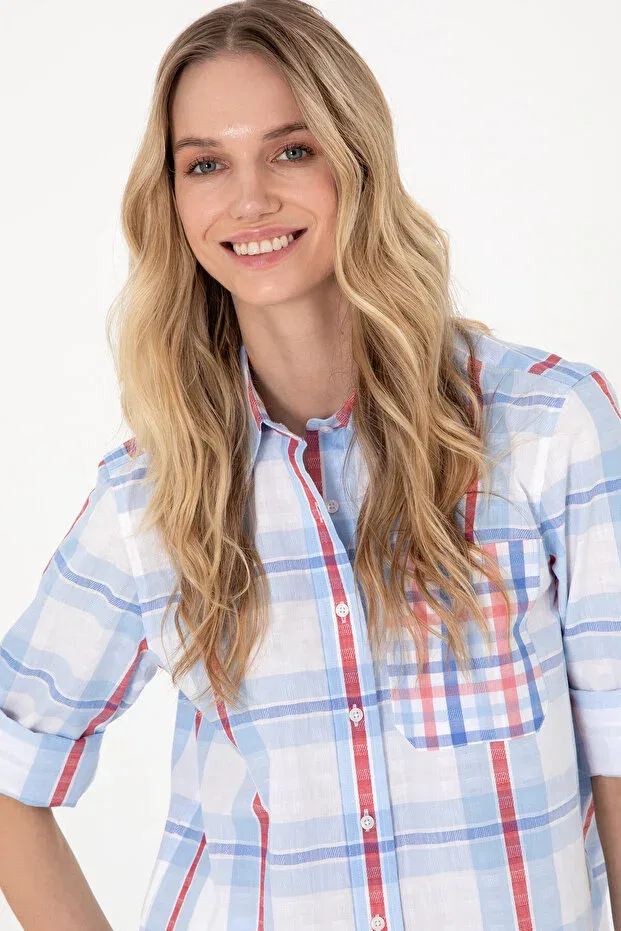 Женская туника с длинным рукавом U.S. Polo Assn., Light Blue — фото 2